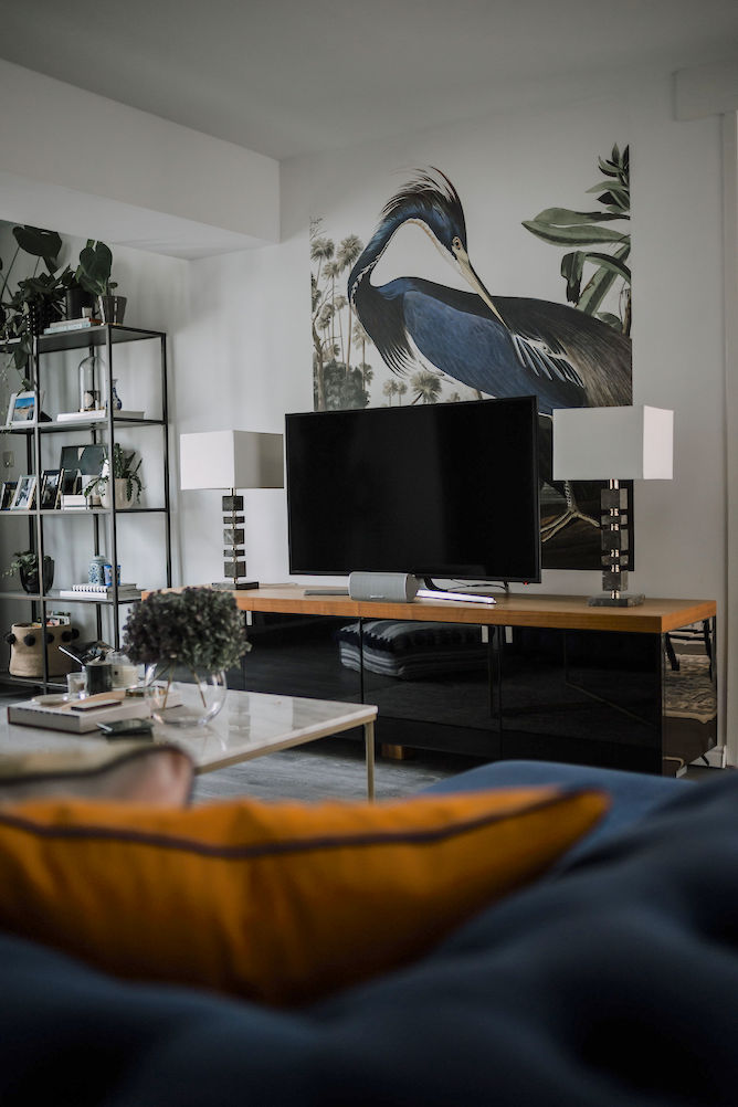 Behang inspiratie, Kek Amsterdam behangpaneel in woonkamer